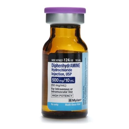 Diphenhydramine HCl Injection 50 mg/mL, Multiple Dose Vial 10 mL, Each