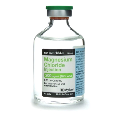 Magnesium Chloride Injection 200 mg/mL, Multiple Dose Vial 50 mL, Each