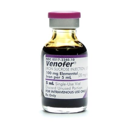 Venofer® Iron Sucrose Injection 20 mg/mL, Single Dose Vial 5 mL, Each