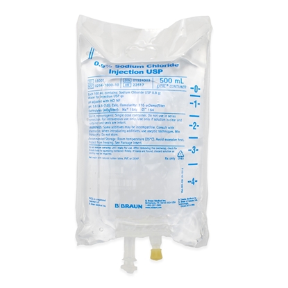 0.9% Sodium Chloride IV Solution Injection, 500 mL Excel® Bag, Latex/PVC/DEPH-free, Each
