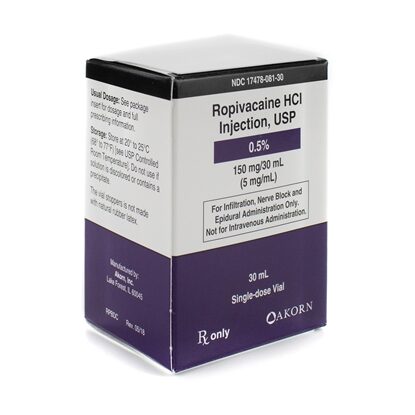 Ropivacaine HCl Injection 5 mg/mL, Single Dose Vial 30 mL, Each