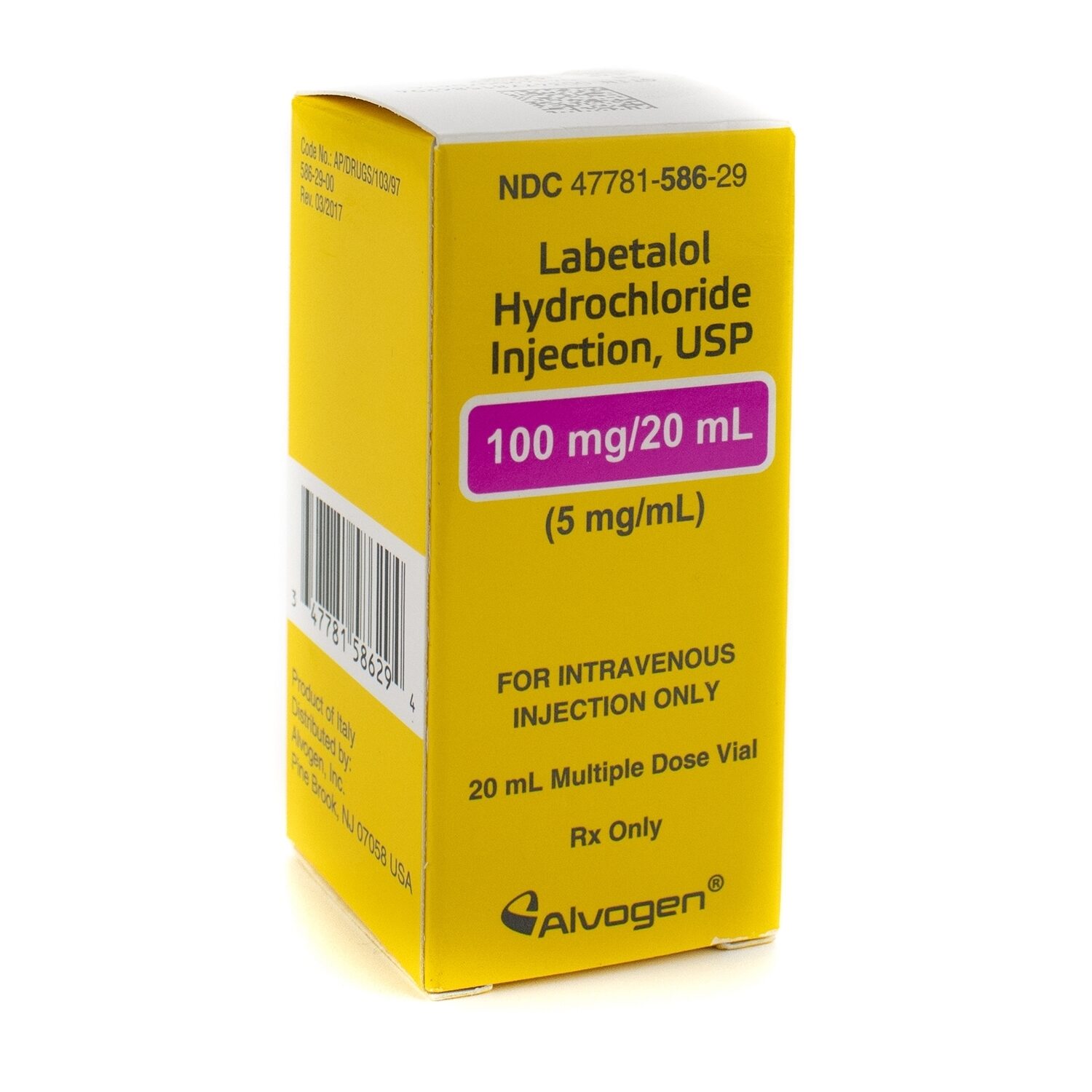Labetalol LABETALOL, Labetalol HCL Inj; Vial; 5mg/mL. 20 mL  $28.75/Each17478-0420-20