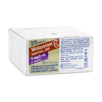 Midazolam HCl Injection 1 mg/mL, Multiple Dose Vial 2 mL, 25/Tray