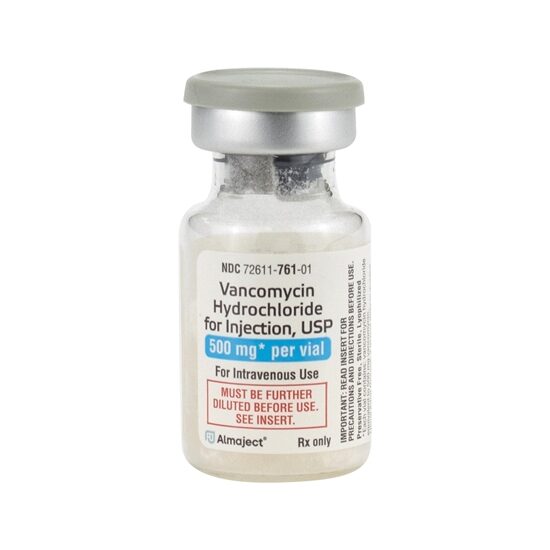 Vancomycin HCl 500mgVial SDV 10 VialsTray