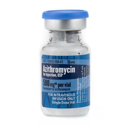 Azithromycin Injection 500 mg/Vial, Single Dose Vial 10 mL, 10/Tray