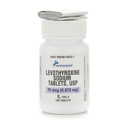 Levothyroxine Sodium 75 mcg Tablets, 100 Count