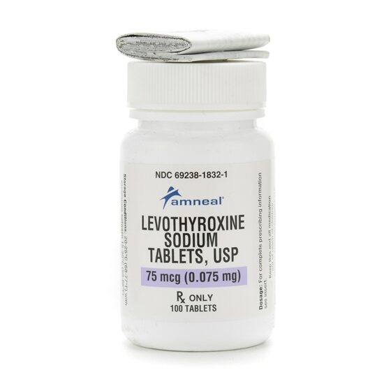 Levothyroxine Sodium  75mcg Tablets 100Bottle