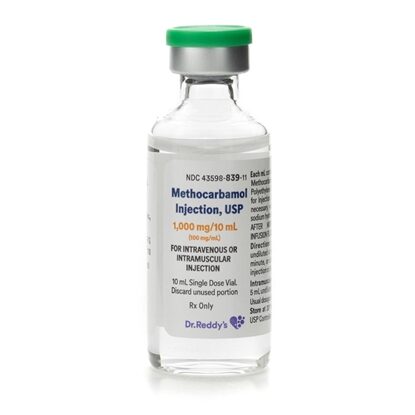 Methocarbamol Injection 100 mg/mL, Single Dose Vial 10 mL, 10/Tray