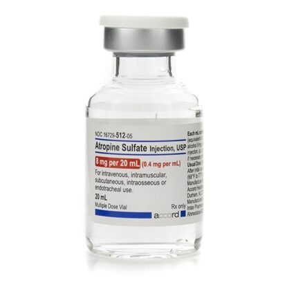 Atropine Sulfate Injection 0.4 mg/mL, Multiple Dose Vial 20 mL, Each