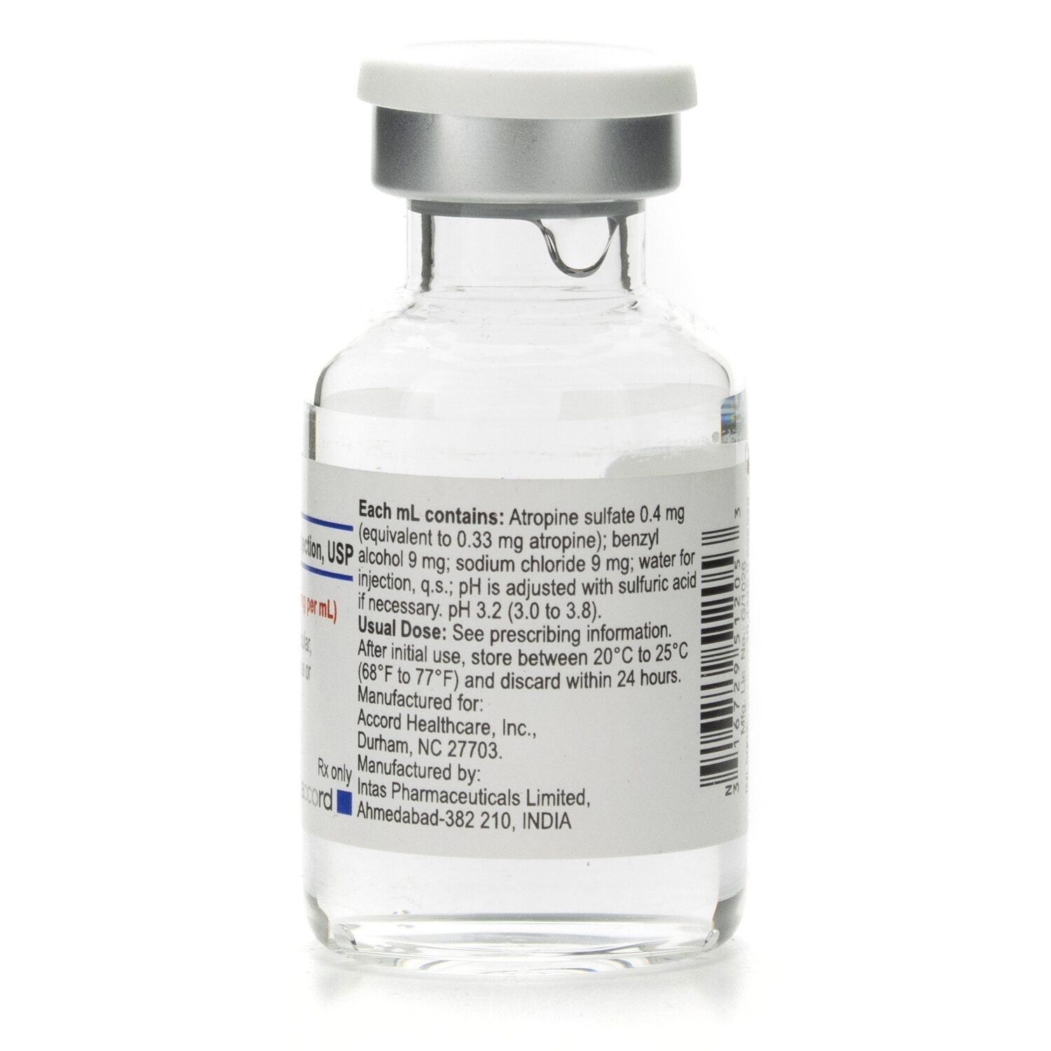 Atropine Sulfate Injection 0.4 mg/mL, Multiple Dose Vial 20 mL, Each ...