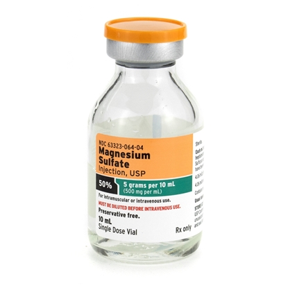 Magnesium Sulfate Injection 50%, Single Dose Vial 10 mL, Each