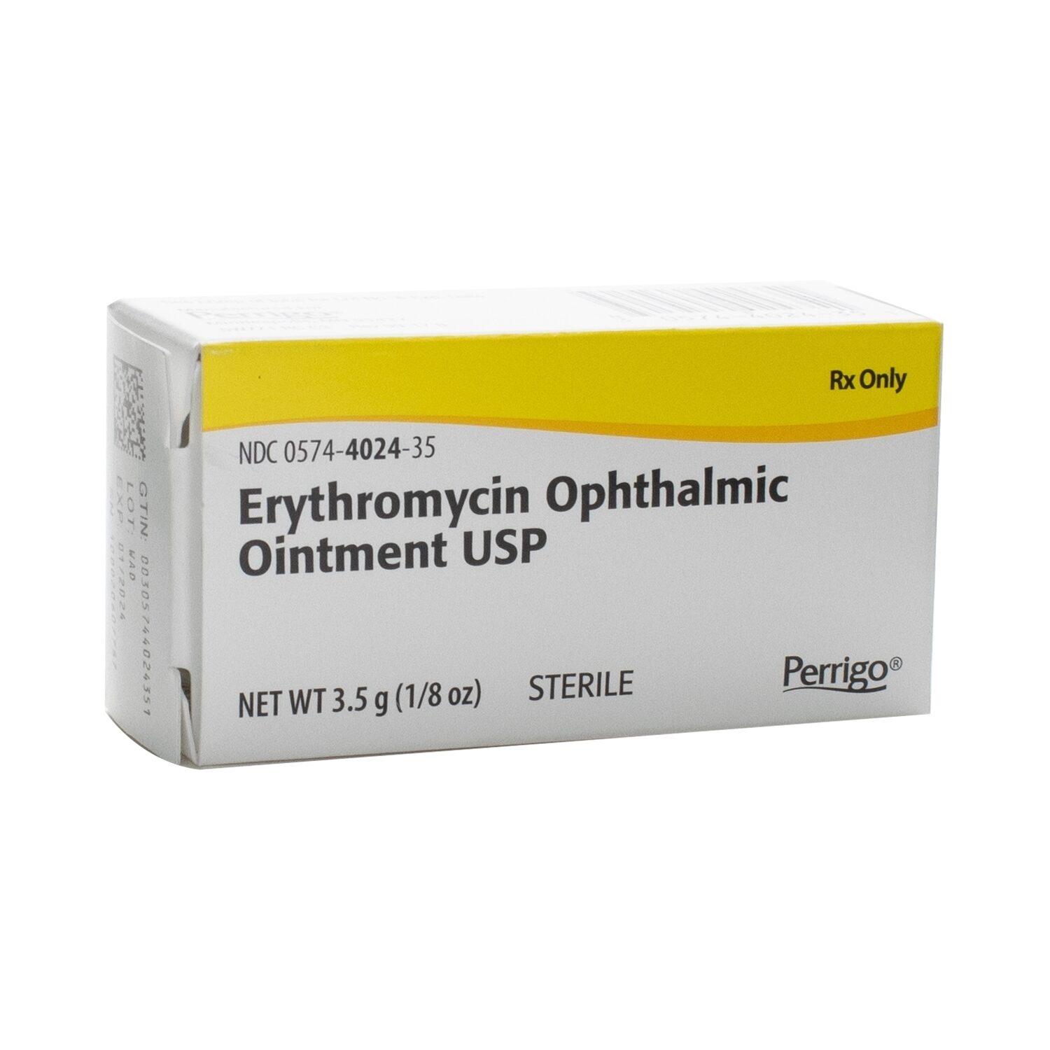 Erythromycin, 5mg/gm, Ophthalmic Ointment, 3.5Gram Tube McGuff