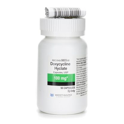 Doxycycline Hyclate 100 mg Capsules, 50 Count