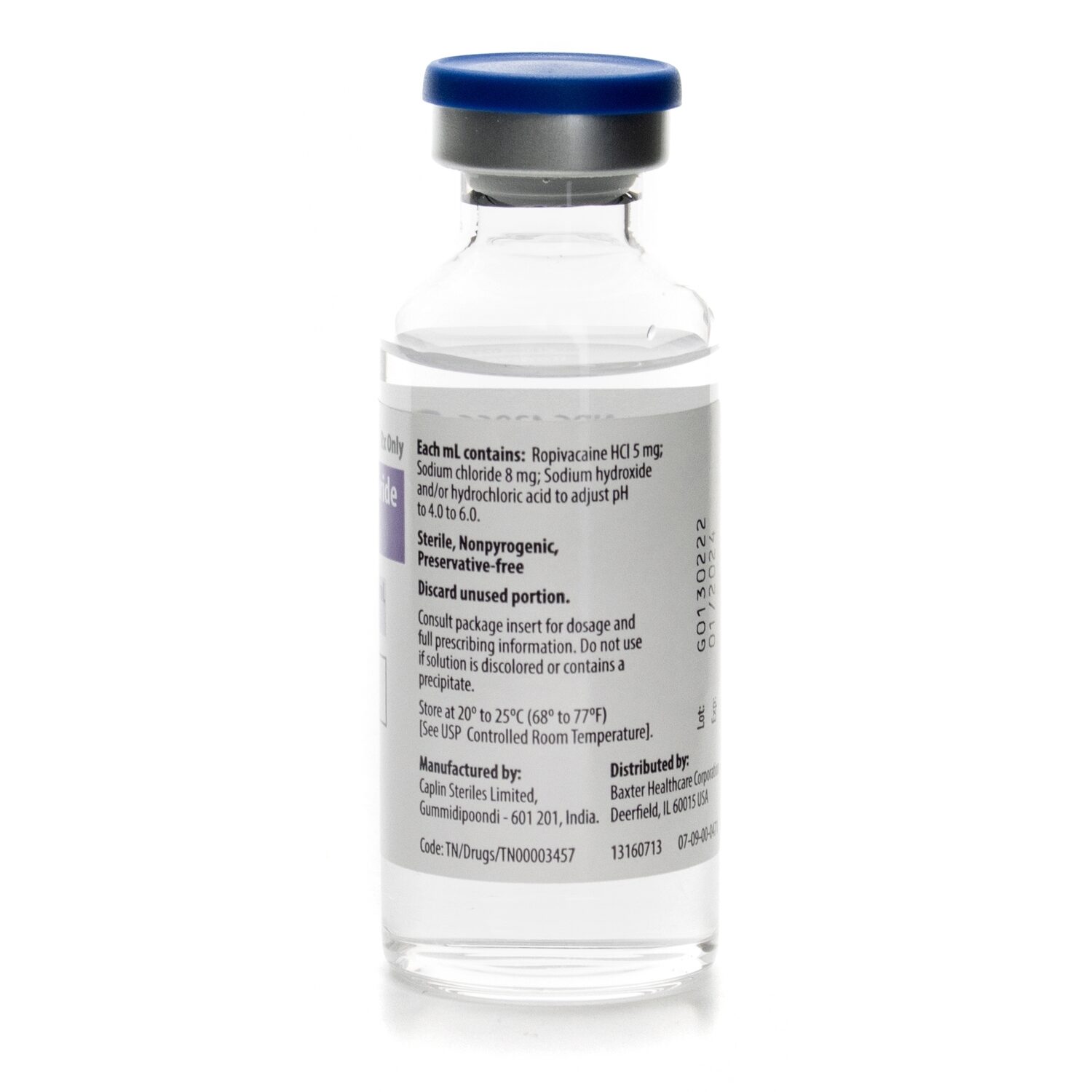 Ropivacaine Hydrochloride Injection 0.5%, Single Dose Vial 30 mL, Each ...