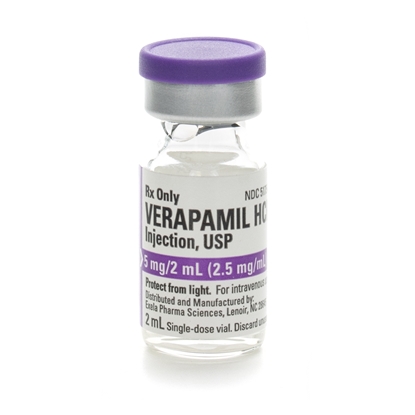 Verapamil HCl Injection 2.5 mg/mL, Single Dose Vial 2mL, 5/Tray