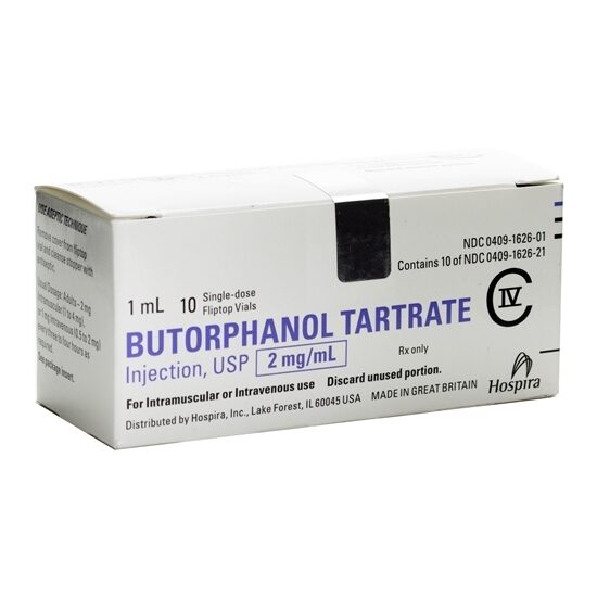 Butorphanol [C-IV], 2mg/mL, SDV, 1mL, 10 Vials/Tray | McGuff