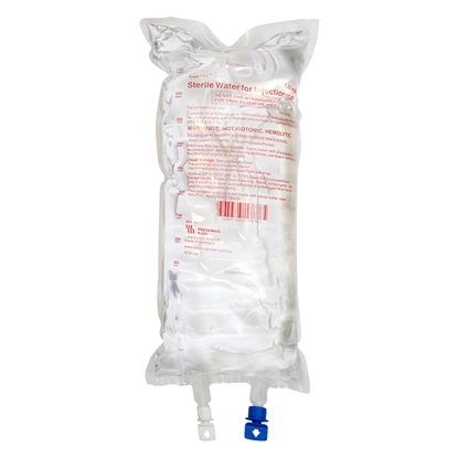 Sterile Water IV Solution Injection, 1000 mL Freeflex® Bag, Latex/PVC/DEPH-free, 10/Case