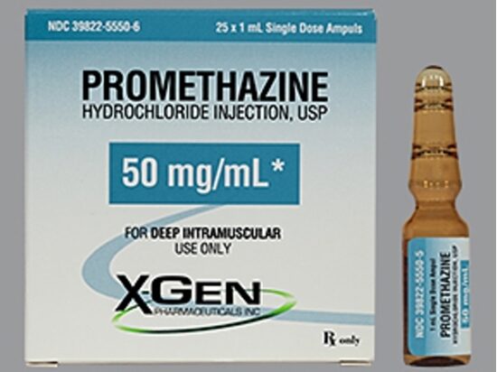 Promethazine HCl Ampules 50mgmL 1mLAmpules 25 AmpulesTray