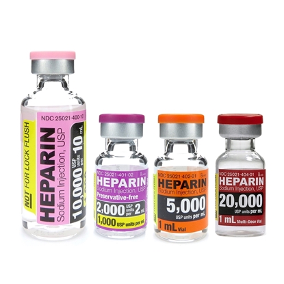 Heparin Sodium Injection, 25/Tray