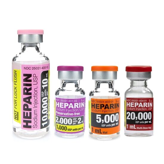 Heparin Sodium 25 VialsTray