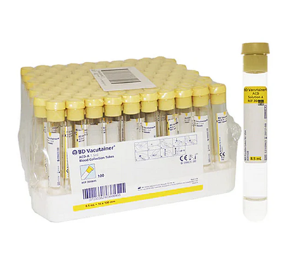 Vacutainer® Yellow Specialty Blood Collection Tubes with ACD Solution, 100/Package