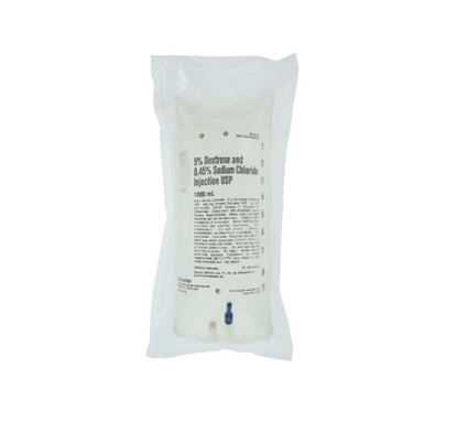 5% Dextrose and 0.45% Sodium Chloride IV Solution Injection, 1000 mL VIAFLEX® Bag, Latex/PVC/DEPH-free, 14/Case