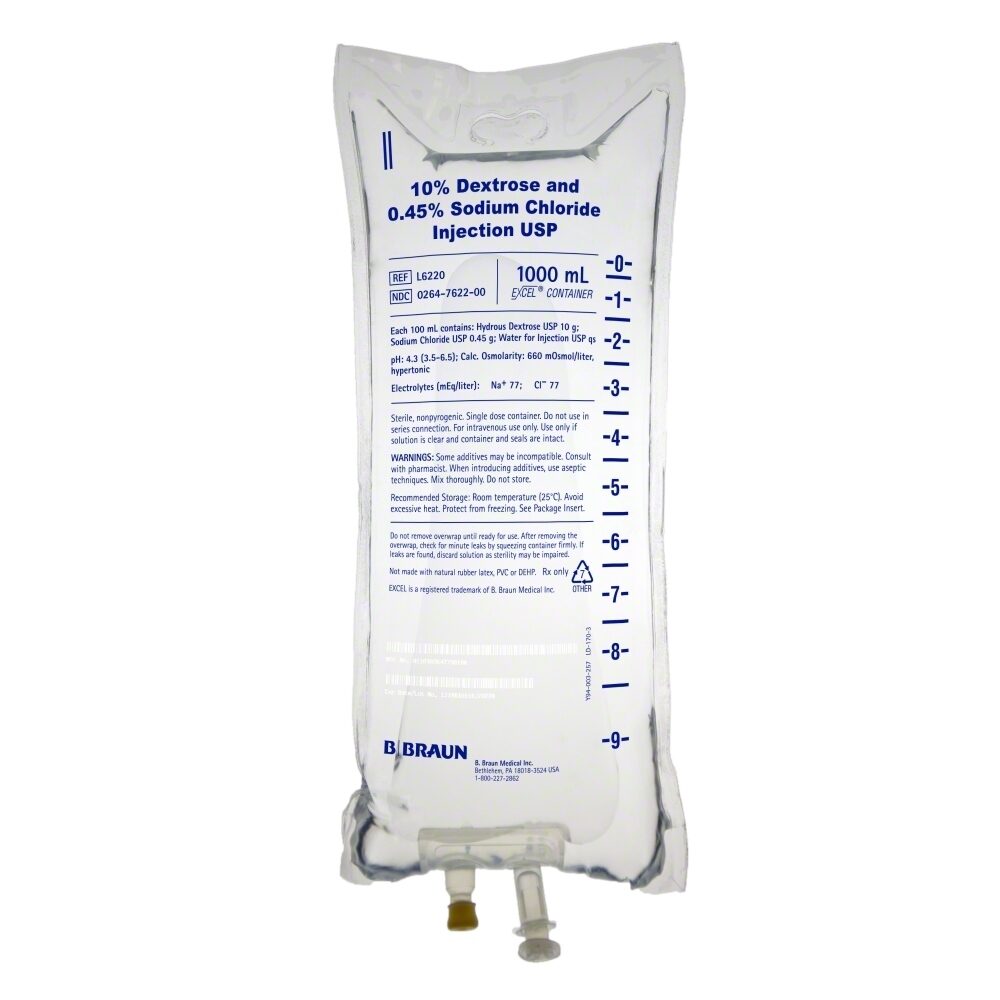 Dextrose and Sodium Chloride IV Solution Injection, 1000 mL Excel® Bag ...