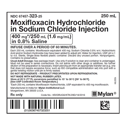 400mg Moxifloxacin HCl IV Solution Injection, 250 mL Flex Bag, 12/Case