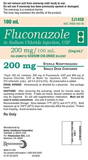 200 mg Fluconazole in Sodium Chloride IV Solution Injection 100mL Bag 10Box