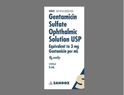 Gentamicin Sulfate, 0.3%, Ophthalmic Drops, 5mL Bottle