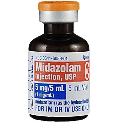 Midazolam Injection, 1 mg/mL, Single Dose Vial 5mL, 10/Tray