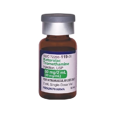 Ketorolac Tromethamine Injection 30 mg/mL, Single Dose Vial 2 mL, 25/Tray