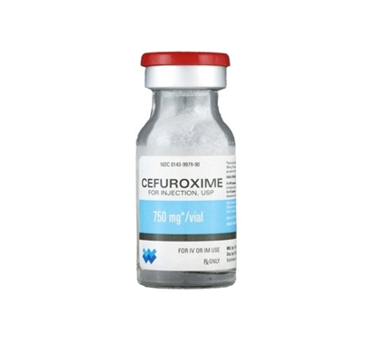 Cefuroxime Injection 750 mg/Vial, Single Dose Vial 10 mL, 25/Tray