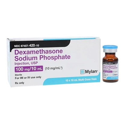 Dexamethasone Sodium Phosphate Injection 10 mg/mL, Multiple Dose Vial 10 mL, 10/Tray