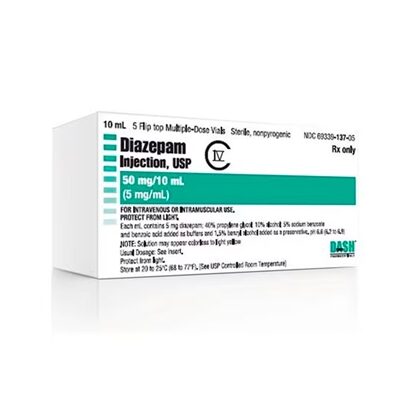 Diazepam Injection 5 mg/mL, Multiple Dose Vial 10 mL, 5/Tray