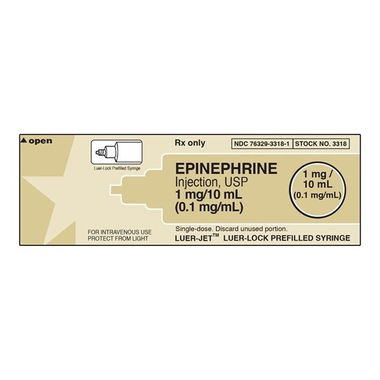 Epinephrine 01 mgml LuerJet SD Needleless 10mLSyringe