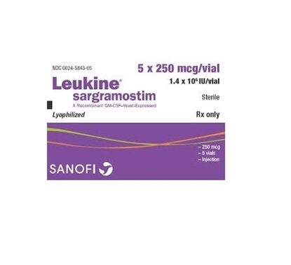 Leukine® Sargramostim Injection 250 mcg/Vial, Single Dose Vial 1 mL, 5/Tray