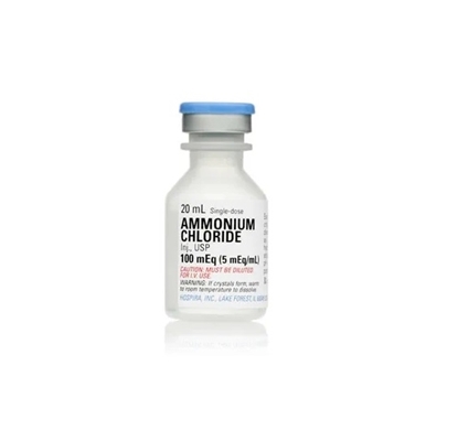 Ammonium Chloride Injection 100 mEq, Fliptop Single Dose Vial 20 mL, 25/Tray