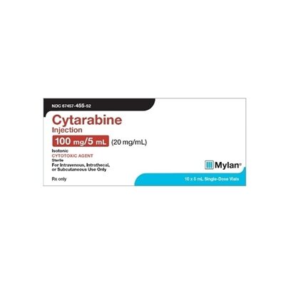 Cytarabine Injection 20 mg/mL, Single Dose Vial 5 mL, 10/Tray