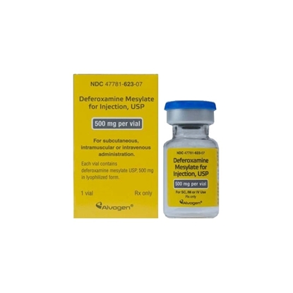 Deferoxamine Mesylate Injection, 500 mg/Vial, Single Dose Vial 10 mL, Each