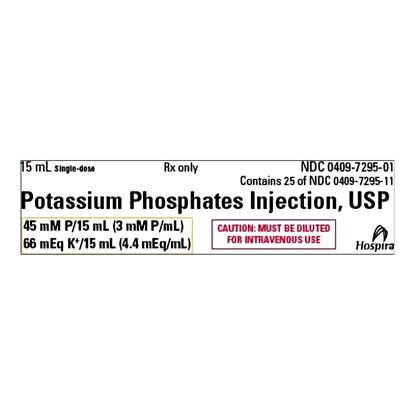 Potassium Phosphates Injection 4.4 mEq/mL, Single Dose Vial 15 mL, 25/Tray