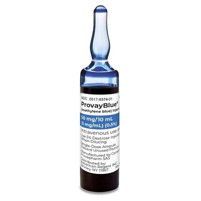 ProvayBlue® Methylene Blue Injection 5 mg/mL, Single Dose Ampules 10 mL, 5/Tray