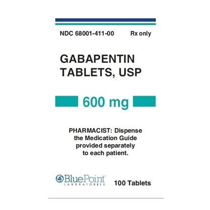 Gabapentin, 600mg Tablets, 100/Bottle