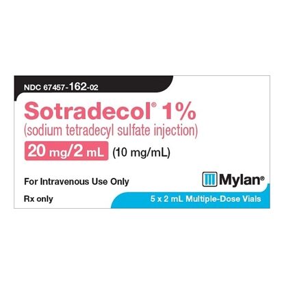 Sotradecol® 1% Sodium Tetradecyl Sulfate Injection 10 mg/mL, Multiple Dose Vial 2 mL, 5/Tray