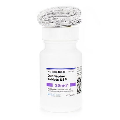 Quetiapine Fumarate 25mg Tablets 100/Bottle   Generic for Seroquel