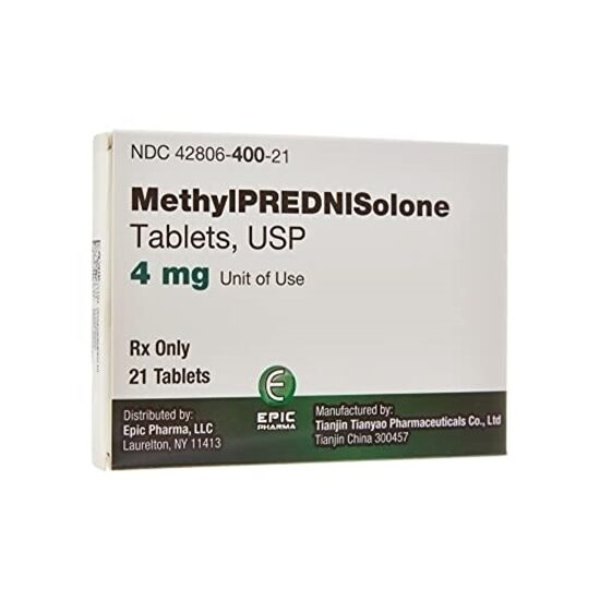 Methylprednisolone Generic for Medrol 4mg DosePack 21 TabletsBox