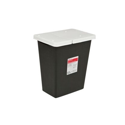 Monoject™ Hazardous Pharmaceutical Waste Containers with Hinged Lid, 8 Gallon, Each