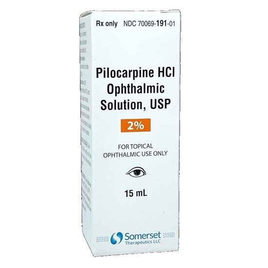 Pilocarpine HCl Ophthalmic Solution 2 Drops 15mL Bottle