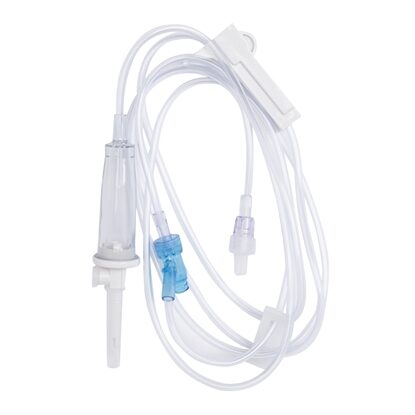 SafeDay™ IV Pump Set With 1 Needle-Free Port, Non-Filtered, 15 Drops/mL, 86" Tubing, 50/Case