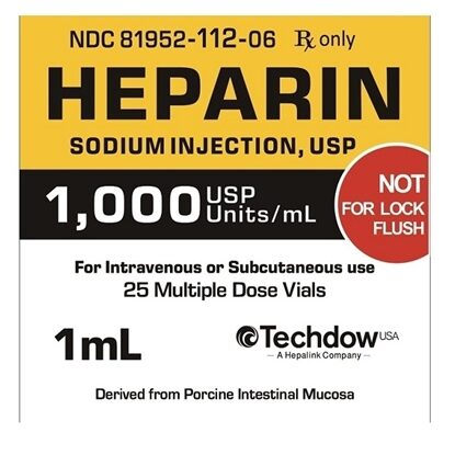 Heparin Sodium Injection 1000 U/mL, Multiple Dose Vial 1 mL, 25/Tray